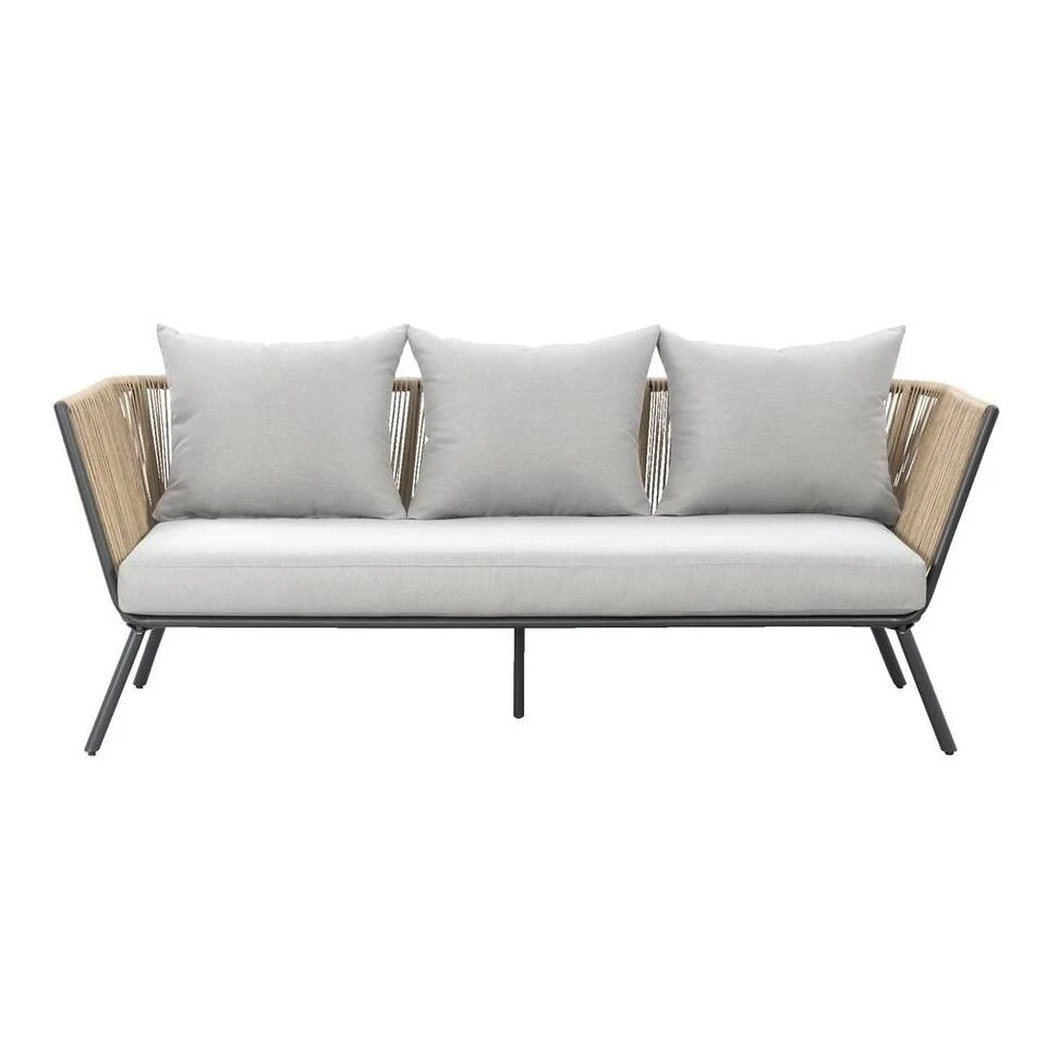 Loungebank Almeria - Naturel/antraciet - 75x200x75 Cm 4 Loungebank Almeria - Naturel/antraciet - 75x200x75 Cm - Afbeelding 2