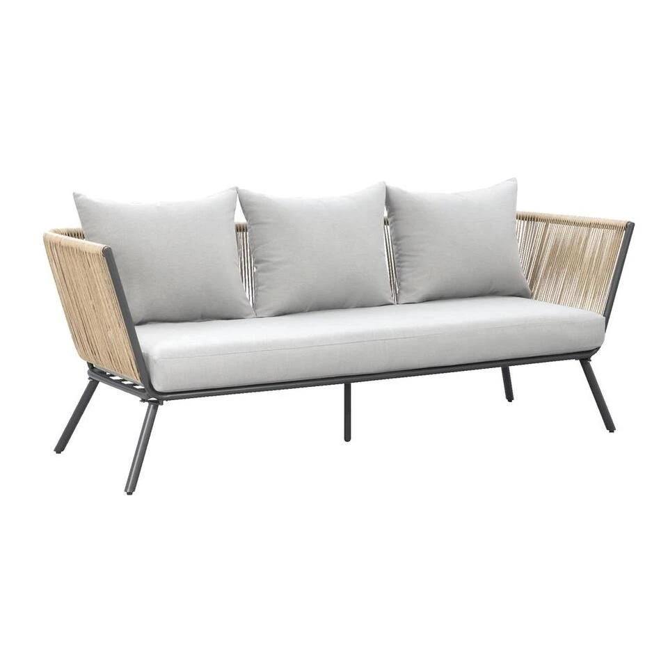 Loungebank Almeria - Naturel/antraciet - 75x200x75 Cm 3 Loungebank Almeria - Naturel/antraciet - 75x200x75 Cm
