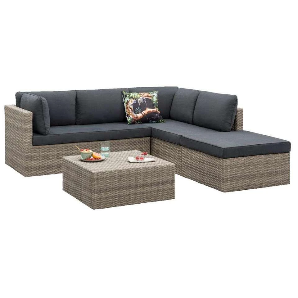 Loungeset Malaga - Grijs - 4-delig 6 Loungeset Malaga - Grijs - 4-delig - Afbeelding 4