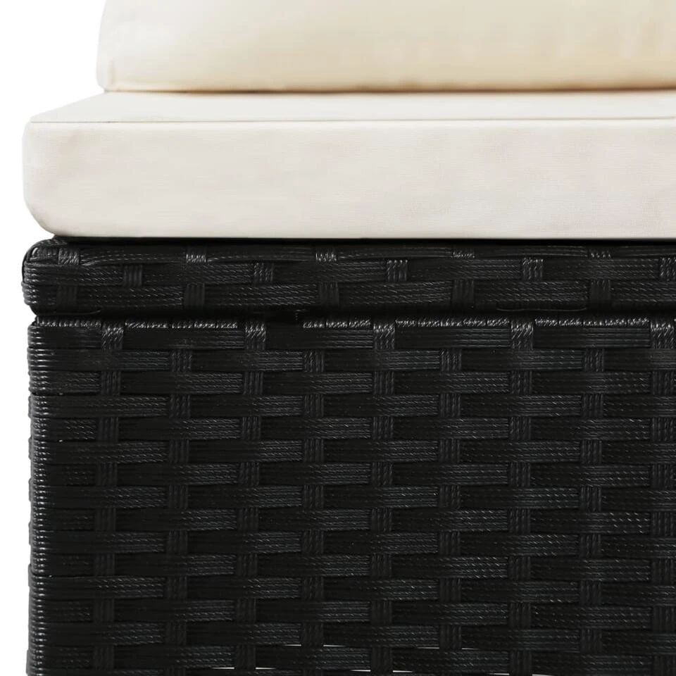 VidaXL 4-delige Loungeset Met Kussens Poly Rattan Zwart 124x65x62 Cm 5 VidaXL 4-delige Loungeset Met Kussens Poly Rattan Zwart 124x65x62 Cm - Afbeelding 3