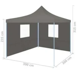 VidaXL Vouwtent Pop-up Met 2 Zijwanden 3x3 M Antraciet -Tuinmeubelwinkel 5746981162304dac897c2ce90c2be3ae