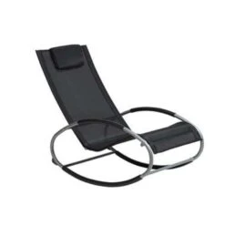 Beliani Tuinligstoel CAMPO - Zwart Polyester, Pvc -Tuinmeubelwinkel 583958d578ef4a0e907ecc742feda750