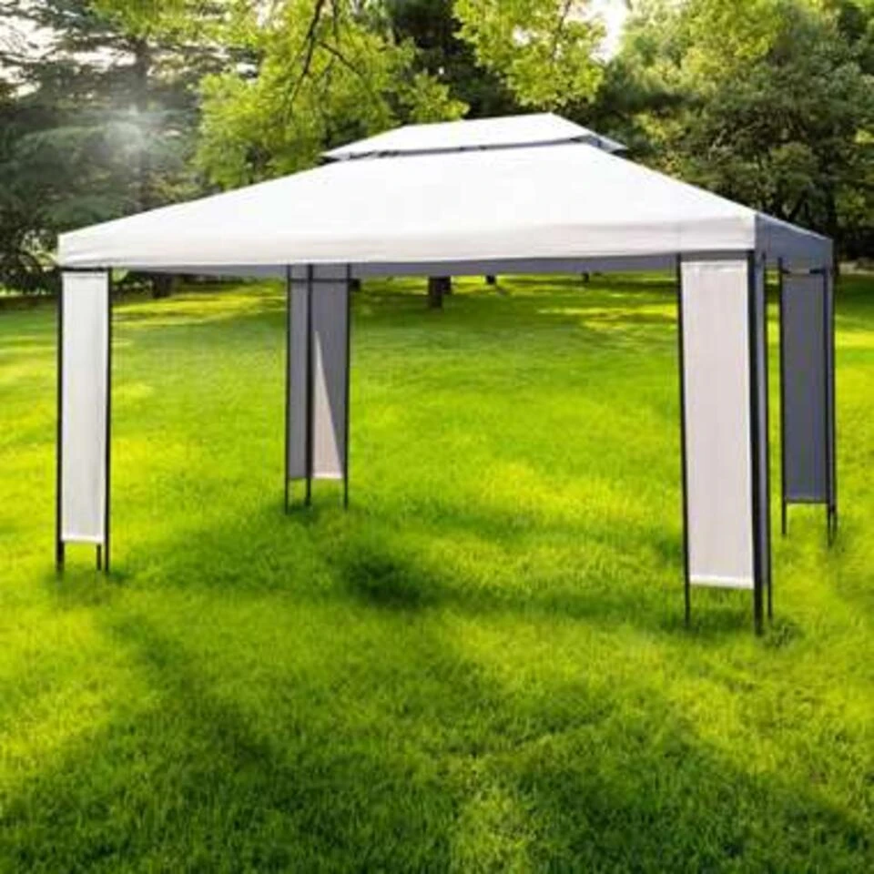VidaXL Prieel 3x4 M Wit 4 VidaXL Prieel 3x4 M Wit - Afbeelding 2