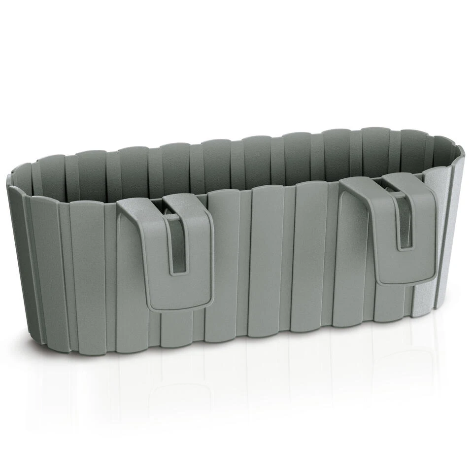 Prosperplast Plantenbak - Voor Balkon - Grijs - Met Haken - 38 Cm 4 Prosperplast Plantenbak - Voor Balkon - Grijs - Met Haken - 38 Cm - Afbeelding 2