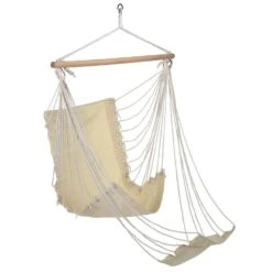 HI Hangstoel Met Voetensteun Katoen Canvas Beige 5 HI Hangstoel Met Voetensteun Katoen Canvas Beige -Tuinmeubelwinkel 5c109065fd26455f8457bd0dcc9cb85b