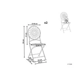 Beliani Tuinstoel SCARIO - Rood Ijzer -Tuinmeubelwinkel 5f0809e77bbf4e87801bac64b65f7071