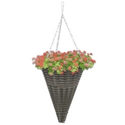 VidaXL Bloemenmanden Hangend 2 St Poly Rattan Grijs -Tuinmeubelwinkel 5f17eb1756d6480495bcefcf8ac64dd1