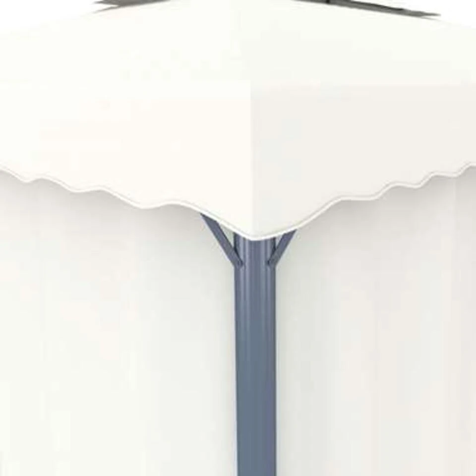 VidaXL Prieel Met Gordijn 4x3 M Aluminium Crèmewit 6 VidaXL Prieel Met Gordijn 4x3 M Aluminium Crèmewit - Afbeelding 4