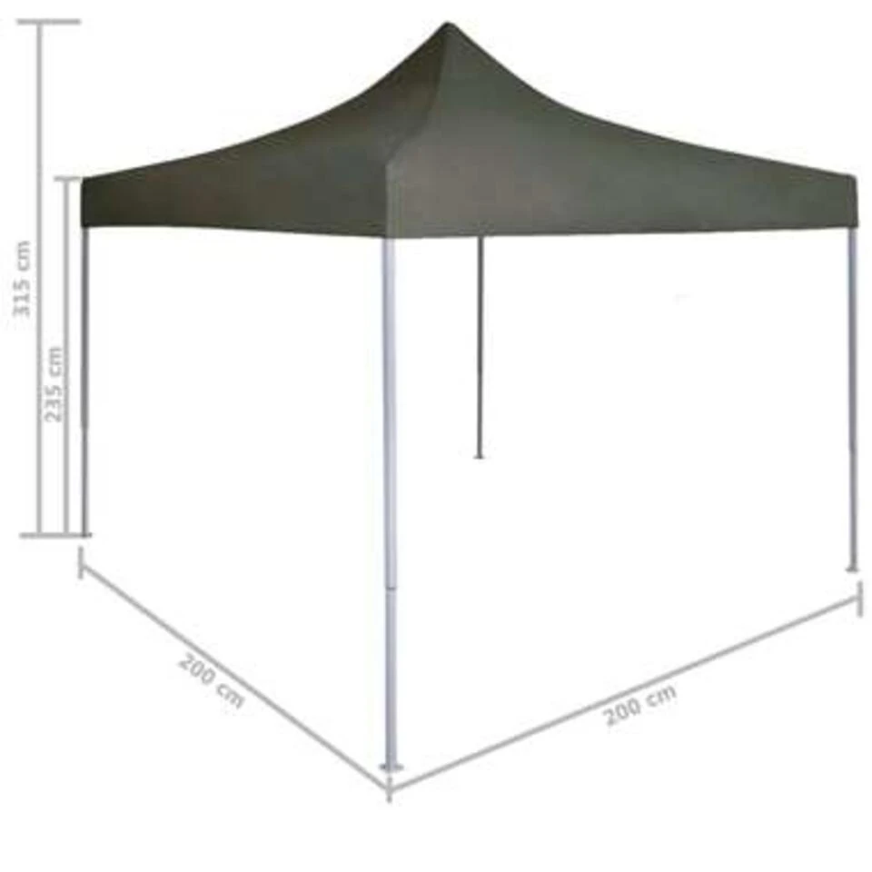 VidaXL Partytent Professioneel Inklapbaar 2x2 M Staal Antraciet 6 VidaXL Partytent Professioneel Inklapbaar 2x2 M Staal Antraciet - Afbeelding 4