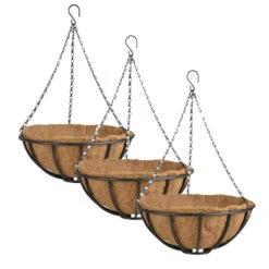 Esschert Design Hanging Basket - Metaal - Zwart - Met Inlegvel - 35 Cm -Tuinmeubelwinkel 6f5fe4a53488403396b4973a6a2f0523