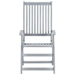 VidaXL Tuinstoelen 2 St Verstelbaar Massief Acaciahout Grijs -Tuinmeubelwinkel 74672dc1b00d4da6bbfccdd712eb0f00