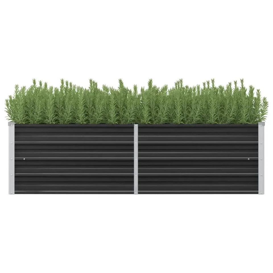 VidaXL Plantenbak Verhoogd 160x40x45 Cm Gegalvaniseerd Staal Antraciet 4 VidaXL Plantenbak Verhoogd 160x40x45 Cm Gegalvaniseerd Staal Antraciet - Afbeelding 2