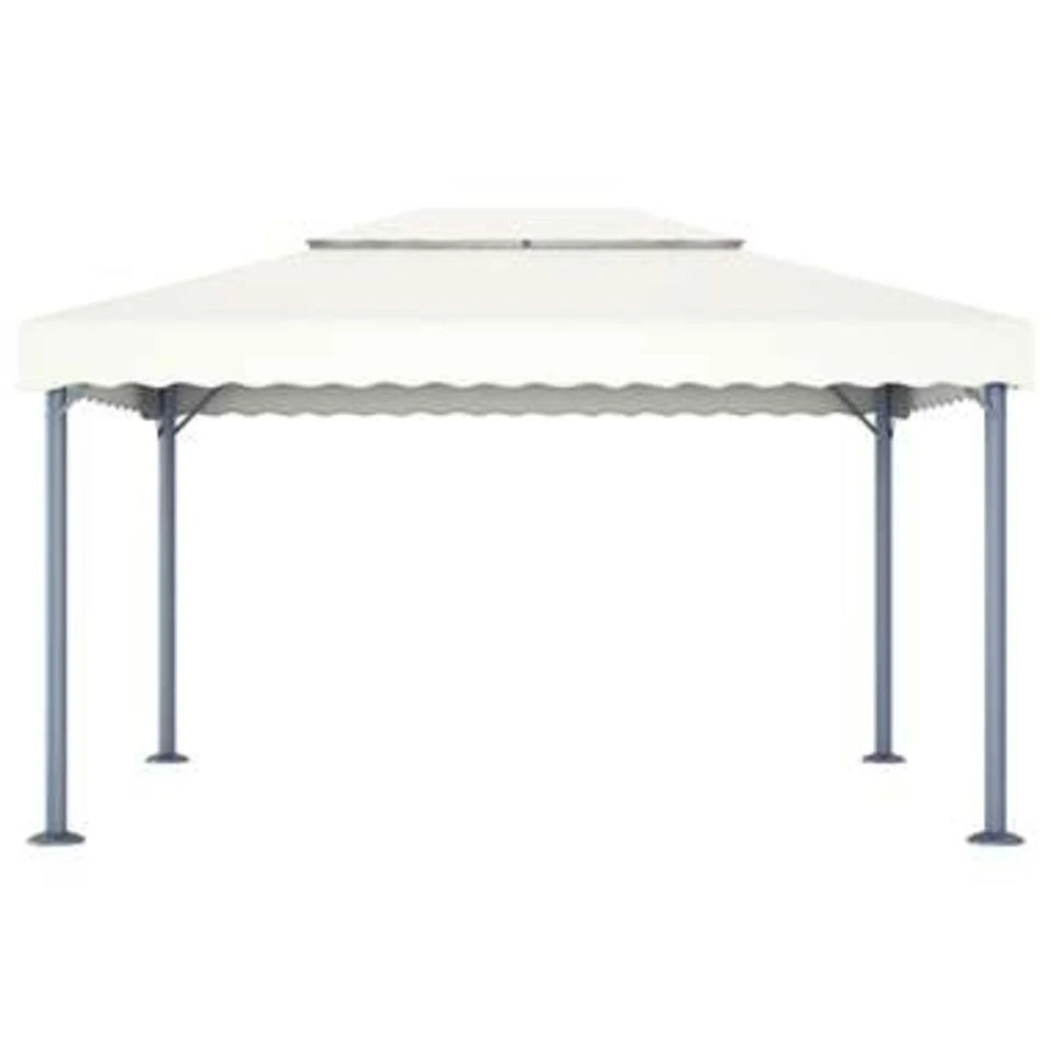 VidaXL Prieel 400x300 Cm Aluminium Crème 4 VidaXL Prieel 400x300 Cm Aluminium Crème - Afbeelding 2