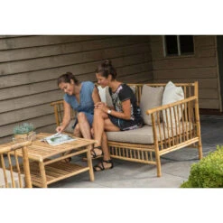 Exotan Bank Bamboo - Bruin (incl. Kussens) -Tuinmeubelwinkel 81012377 0102