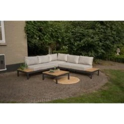 Exotan Hoek Loungeset Villa - Antraciet/bruin -Tuinmeubelwinkel 81019520 0300