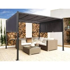 Beliani Tuinpaviljoen PARGA - Grijs Staal, Polyester 9 Beliani Tuinpaviljoen PARGA - Grijs Staal, Polyester -Tuinmeubelwinkel 81c0d3c32bea4a7da50293855447e0b2