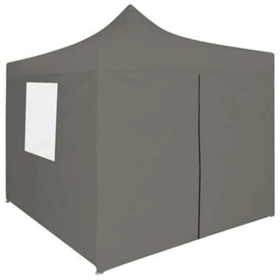 VidaXL Partytent Met 4 Zijwanden Inklapbaar 2x2 M Staal Antraciet 5 VidaXL Partytent Met 4 Zijwanden Inklapbaar 2x2 M Staal Antraciet - Afbeelding 3