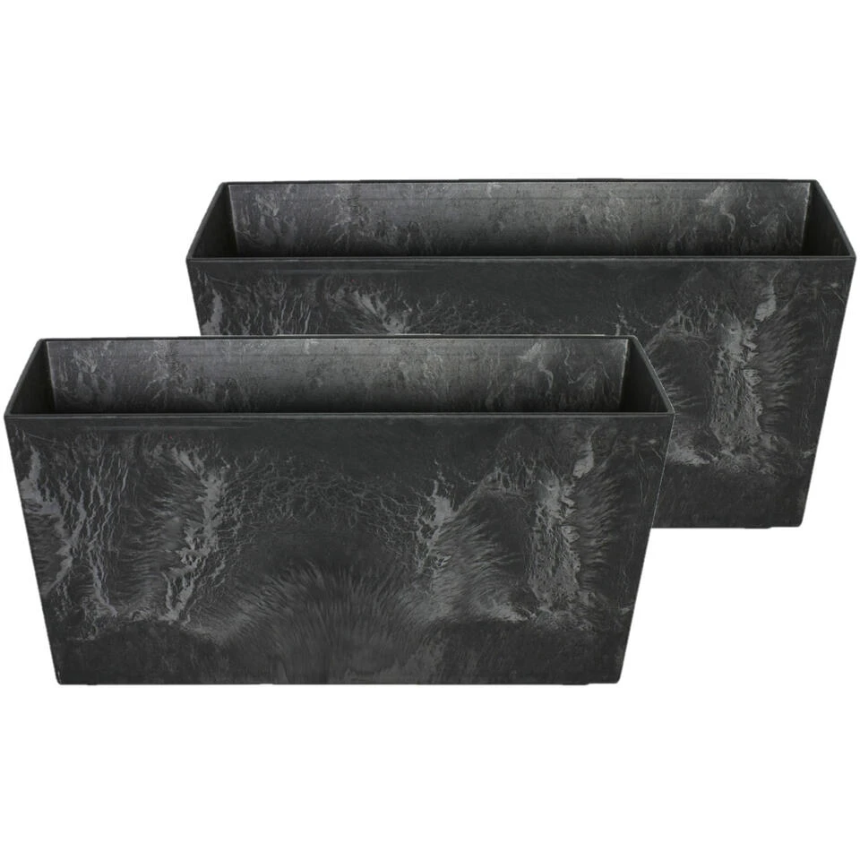 Ter Steege Plantenbak - Kunststof En Steenpoeder - Zwart - 37 X 17 Cm 5 Ter Steege Plantenbak - Kunststof En Steenpoeder - Zwart - 37 X 17 Cm - Afbeelding 3