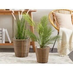 Beliani Bloem- En Plantenpotten SARTI - Bruin Pe Rotan -Tuinmeubelwinkel 8f27e97f6b844fd88b705a4a24a6faa5