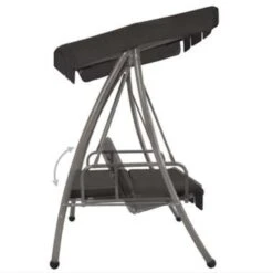 VidaXL Schommelbank Voor Buiten Met Dak 192x118x175 Cm Staal Antraciet 8 VidaXL Schommelbank Voor Buiten Met Dak 192x118x175 Cm Staal Antraciet -Tuinmeubelwinkel 94e650293957478b8fb3977f73fd6ddf