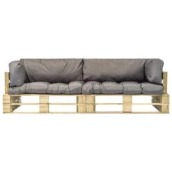 VidaXL 2-delige Loungeset Pallet Met Grijze Kussens Grenenhout 7 VidaXL 2-delige Loungeset Pallet Met Grijze Kussens Grenenhout -Tuinmeubelwinkel 965b2cebcd8e42b28bc77a9b5244791b