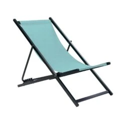 Beliani Tuinligstoel LOCRI II - Blauw Synthetisch Materiaal, Aluminium -Tuinmeubelwinkel 9aa0fac0aa60454391d1de4b1456d77c