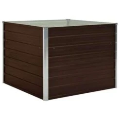 VidaXL Plantenbak Verhoogd 100x100x77 Cm Gegalvaniseerd Staal Bruin -Tuinmeubelwinkel 9c4b4f70df5148b29a470f5a06de5a88