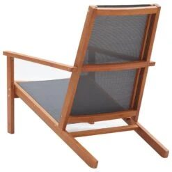 VidaXL Loungestoel Massief Eucalyptushout En Textileen Grijs -Tuinmeubelwinkel 9e3b905143f84781b9156396d2363745