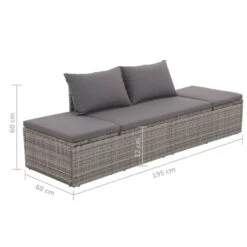 VidaXL Tuinbed 195x60 Cm Poly Rattan Grijs -Tuinmeubelwinkel a052c4f6eade41cdbd5bdd4b07aae1a1
