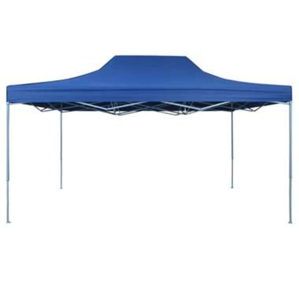VidaXL Partytent Inklapbaar 3x4 M Staal Blauw 4 VidaXL Partytent Inklapbaar 3x4 M Staal Blauw - Afbeelding 2
