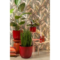 Mica Decorations Plantenpot - Donkerrood - Keramiek - 25 X 23 Cm -Tuinmeubelwinkel ae3853a2b3644b858fe1a451eae0751d