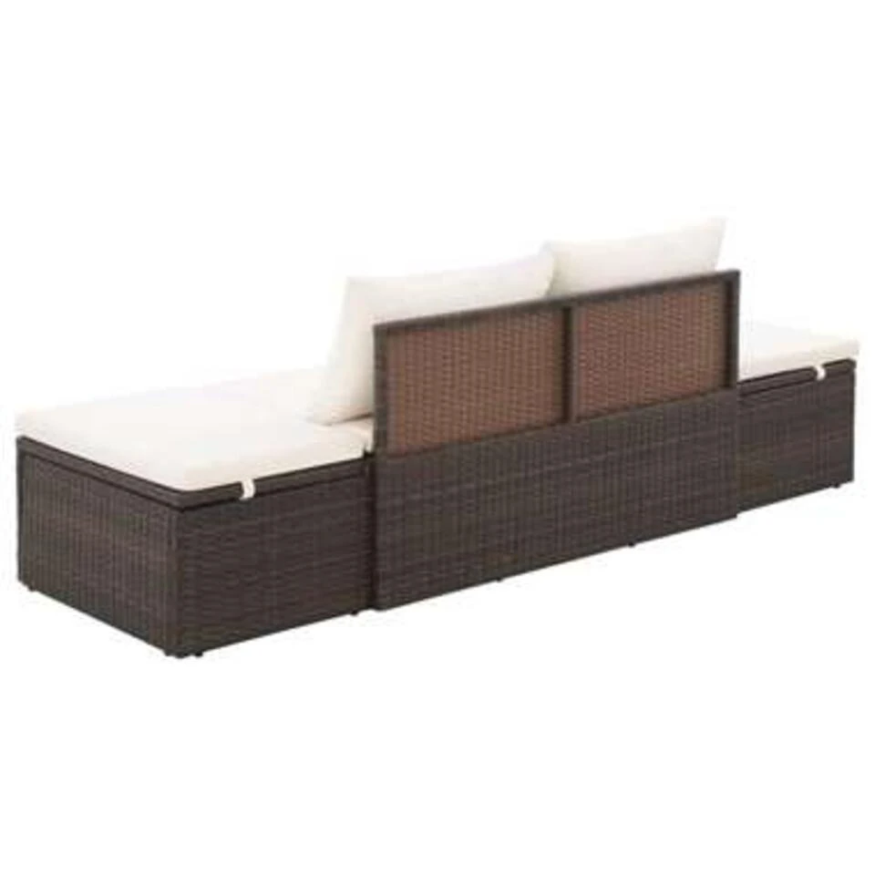 VidaXL Tuinbed 195x60 Cm Poly Rattan Bruin 6 VidaXL Tuinbed 195x60 Cm Poly Rattan Bruin - Afbeelding 4