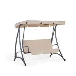 Beliani Schommelbank TEMPLE - Beige Polyester -Tuinmeubelwinkel d39e3e0c1b3544ec829ed013f0b4b6a5