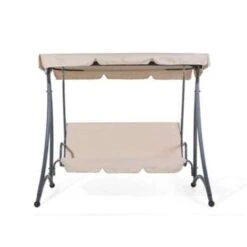 Beliani Schommelbank TEMPLE - Beige Polyester -Tuinmeubelwinkel d47c907e1f6649428ea59280b68c1df0