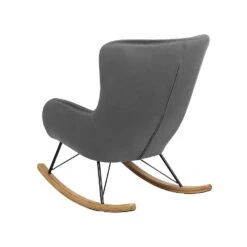 Beliani Schommelstoel ELLAN - Grijs Fluweel -Tuinmeubelwinkel e07b31a65adf4d83a55cacac2584e01f