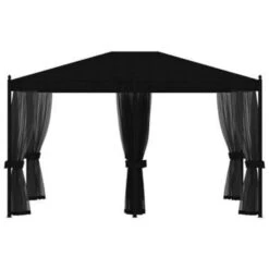 VidaXL Prieel Met Horren 3x4 M Staal Antraciet 8 VidaXL Prieel Met Horren 3x4 M Staal Antraciet -Tuinmeubelwinkel e38e0b7eaf4b4768a12d77beea111a36