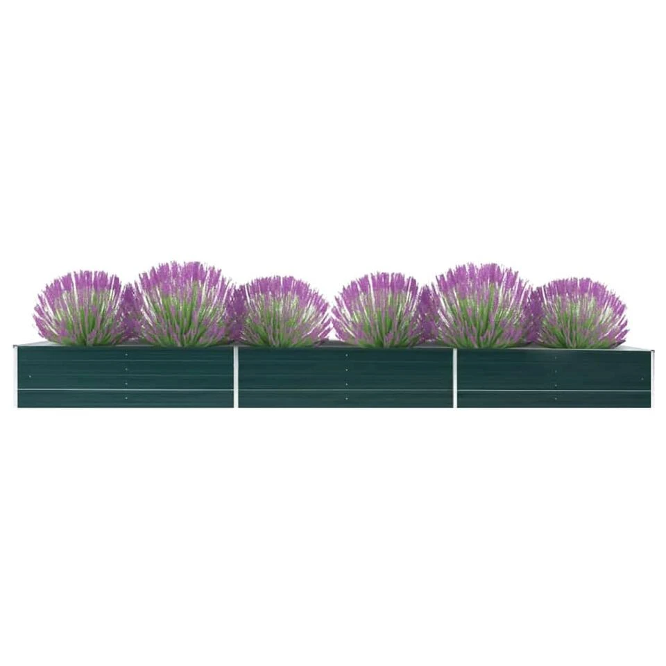 VidaXL Plantenbak Verhoogd 480x80x45 Cm Gegalvaniseerd Staal Groen 4 VidaXL Plantenbak Verhoogd 480x80x45 Cm Gegalvaniseerd Staal Groen - Afbeelding 2