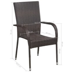 VidaXL Tuinstoelen Stapelbaar 2 St Poly Rattan Bruin -Tuinmeubelwinkel e9e4c33ee54540bea3f2e9cd461bd97f