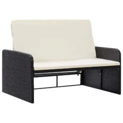 VidaXL 2-delige Loungeset Met Kussens Poly Rattan Zwart -Tuinmeubelwinkel eb45083e87bd4640b463f0e231b041e5