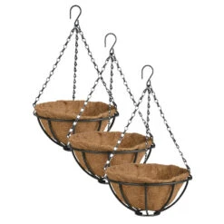 Esschert Design Plantenmand - Hanging Basket - Zwart - 25 Cm -Tuinmeubelwinkel f16a5555162f4f85b044328ac818b927