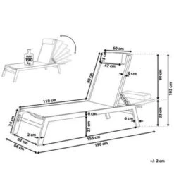 Beliani Tuinligstoel CATANIA - Zwart Polyester, Aluminium -Tuinmeubelwinkel f4602cb499714e719ddd8886d4482670
