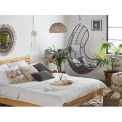 Beliani Hangstoel PINETO - Grijs Pe Rotan -Tuinmeubelwinkel f595e670800b46edb11d05d73705b3d1