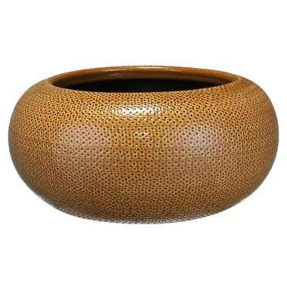 Mica Decorations Bloempot - Schaal - Okergeel - Keramiek - 32 X 16 Cm 4 Mica Decorations Bloempot - Schaal - Okergeel - Keramiek - 32 X 16 Cm - Afbeelding 2