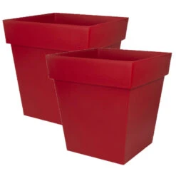 EDA Bloempot Toscane - Vierkant - Rood - Kunststof - L32xH32 Cm -Tuinmeubelwinkel f9947f4654974907bef7db76680c574d