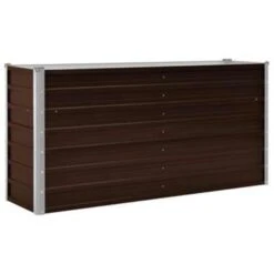 VidaXL Plantenbak Verhoogd 160x40x77 Cm Gegalvaniseerd Staal Bruin -Tuinmeubelwinkel fa10b8e80b1343359d40097d5d6044bd