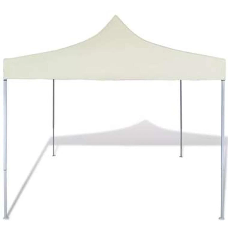 VidaXL Partytent Inklapbaar 3x3 M Crème 4 VidaXL Partytent Inklapbaar 3x3 M Crème - Afbeelding 2