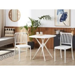 Beliani Tuinstoel SERSALE - Wit Synthetisch Materiaal 9 Beliani Tuinstoel SERSALE - Wit Synthetisch Materiaal -Tuinmeubelwinkel fb516ea8cf294eacb284d35529171318