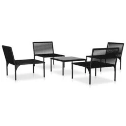 VidaXL 5-delige Loungeset Met Kussens PVC Zwart -Tuinmeubelwinkel fc0a94a87917408db5852cfdcf0b7bc7