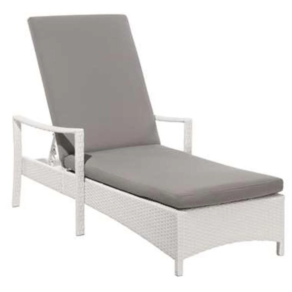 Beliani Tuinligstoel VASTO - Wit Pe Rotan 6 Beliani Tuinligstoel VASTO - Wit Pe Rotan - Afbeelding 4